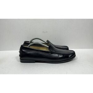 Tod's Penny Loafers Black Leather Women's Size 7.5 US / 37.5 Made in Italy Shoes